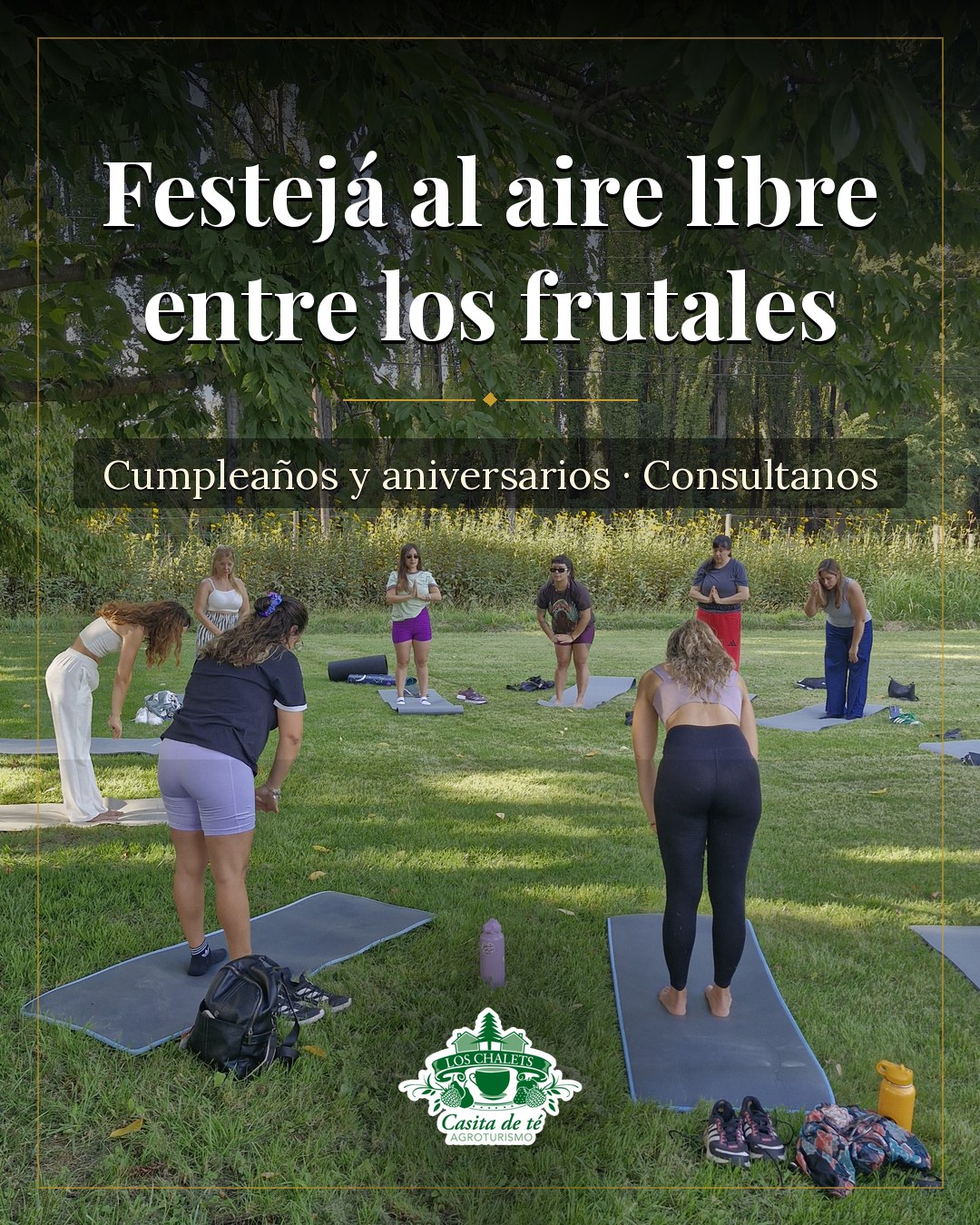 Festejá al aire libre
entre los frutales